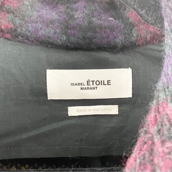 Isabel Marant Etoile Plaid Leiko Wool Short Jacket in Black Multi Small Casual - Picture 10 of 10